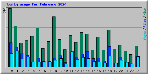 Hourly usage for February 2024